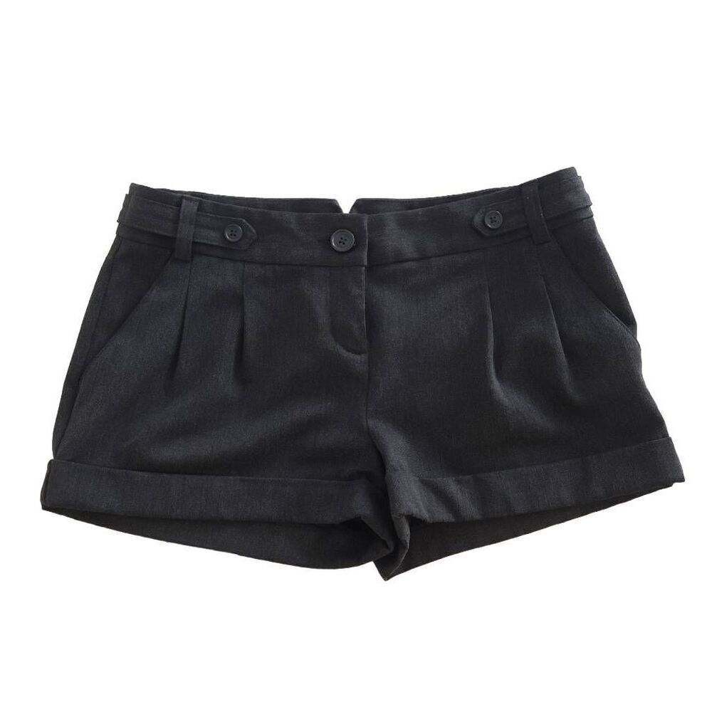 Express Womens Dress Shorts EUC Charcoal Dark Gray 2" Pleated Cuffed Size 2 / 4